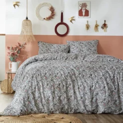 Parure de lit coton imprimé floral