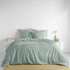 Parure de lit coton lavé Linette Sauge