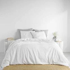 Parure de lit coton lavé Linette Blanc