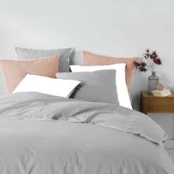 Parure de lit coton lavé Linette Gris