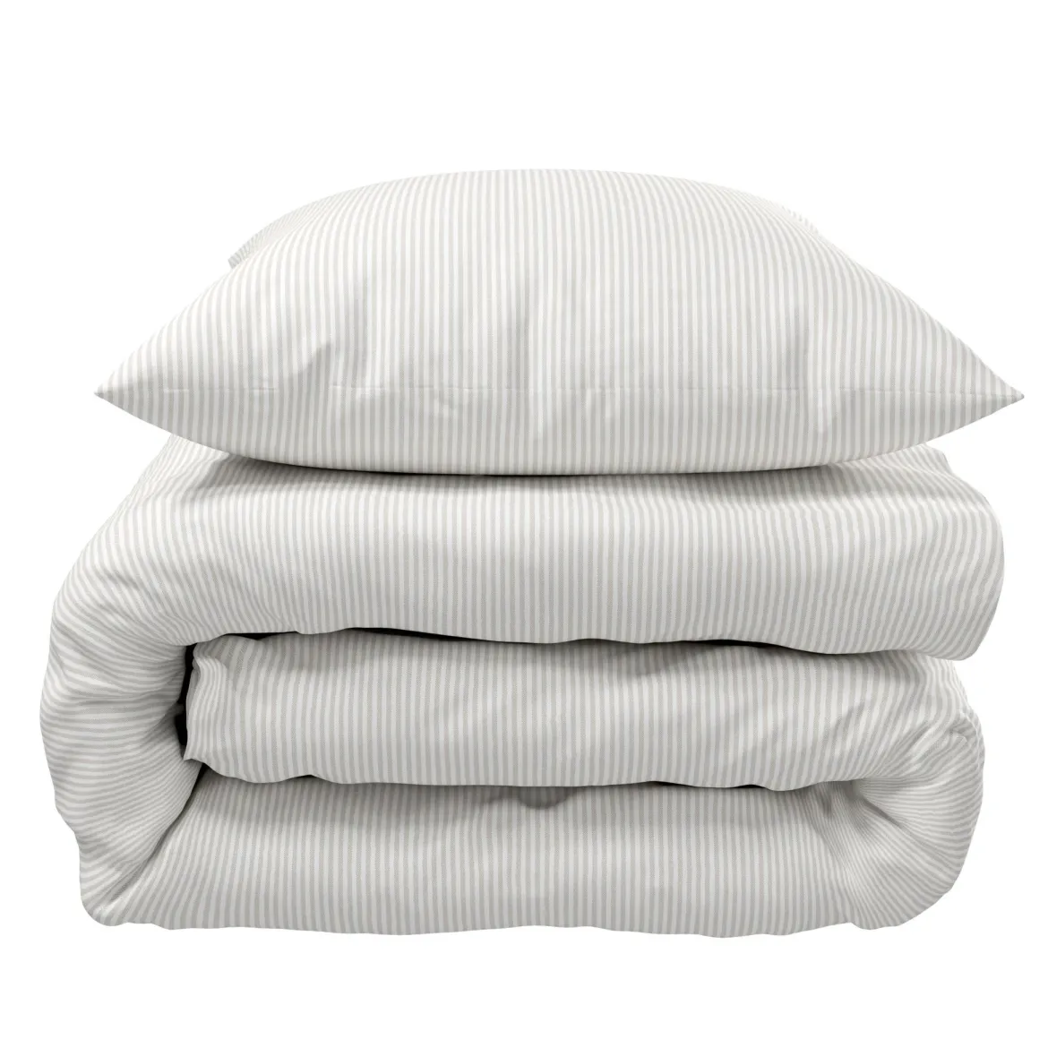 Parure de lit coton rayure blanc Terre de Nuit Bengal