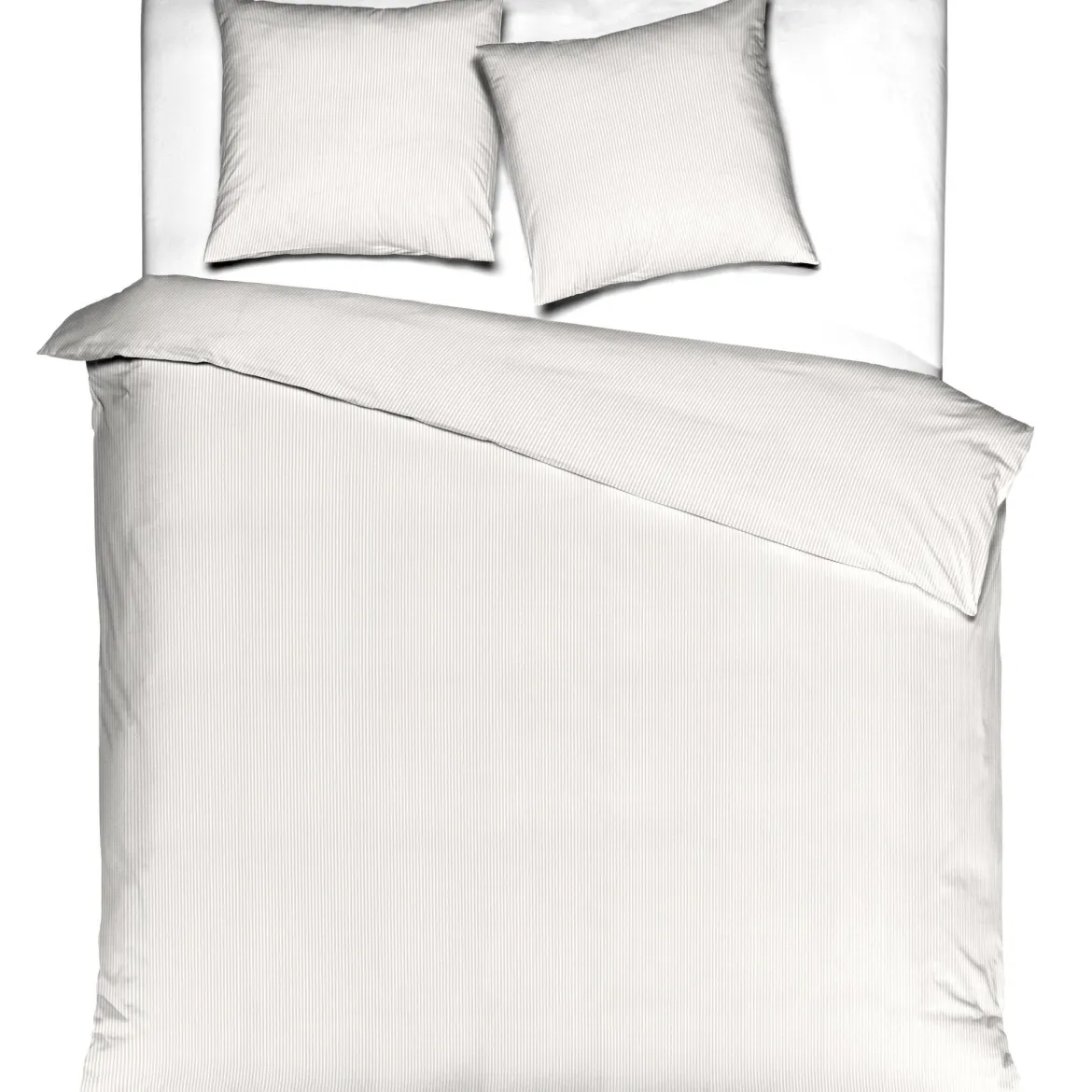 Parure de lit coton rayure blanc Terre de Nuit Bengal