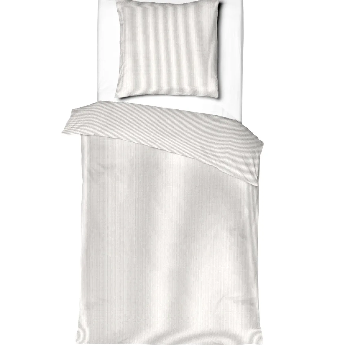 Parure de lit coton rayure blanc Terre de Nuit Bengal