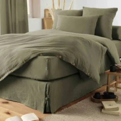 Parure de lit double gaze de coton Terre de Nuit