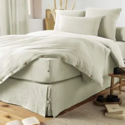 Parure de lit double gaze de coton Terre de Nuit