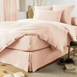Parure de lit double gaze de coton Terre de Nuit