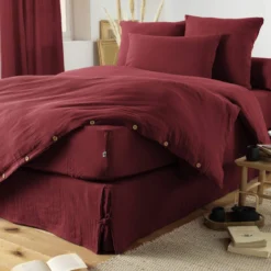 Parure de lit double gaze de coton Terre de Nuit