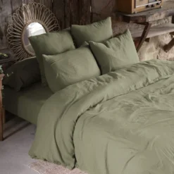 Parure de lit double gaze de coton Terre de Nuit
