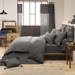 Parure de lit double gaze de coton Terre de Nuit