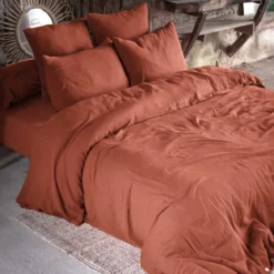 Parure de lit double gaze de coton Terre de Nuit