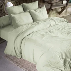 Parure de lit double gaze de coton Terre de Nuit