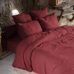 Parure de lit double gaze de coton Terre de Nuit