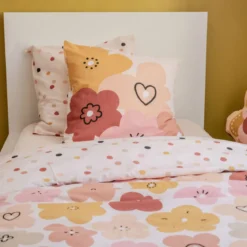 Parure de lit enfant coton à fleurs Terre de Nuit
