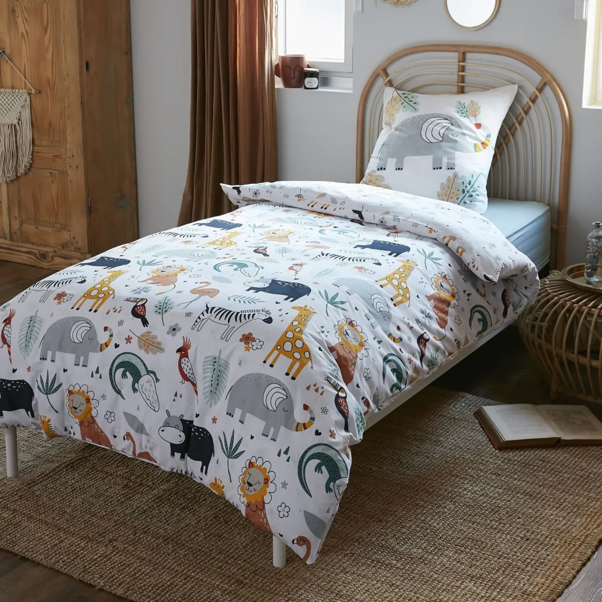 Parure de lit enfant coton Terre de Nuit Savane