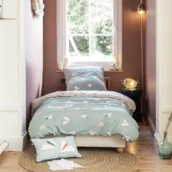 Parure de lit enfant coton Terre de Nuit Petits papiers