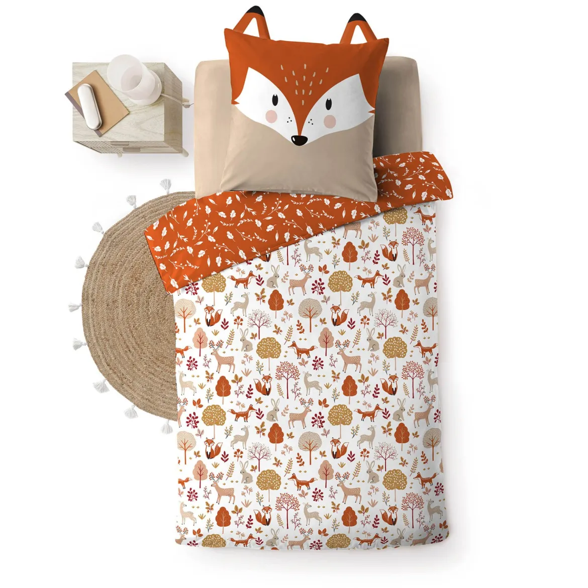Parure de lit enfant réversible 140x200 coton Douceur d'Intérieur Roxy