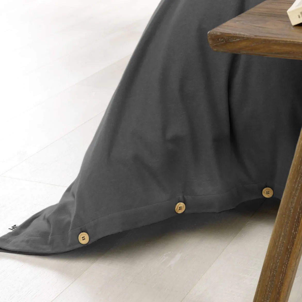Parure de lit flanelle anthracite