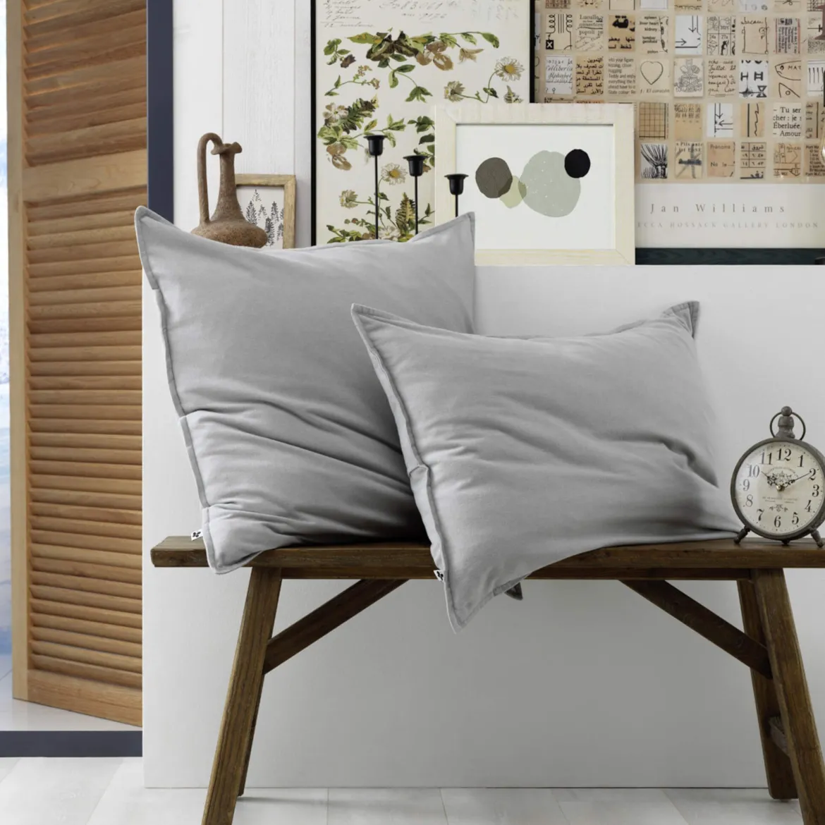 Parure de lit flanelle gris