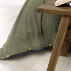 Parure de lit flanelle kaki