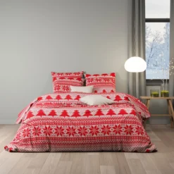 Parure de lit flanelle pin