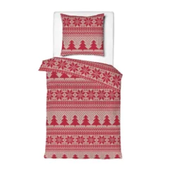Parure de lit flanelle pin