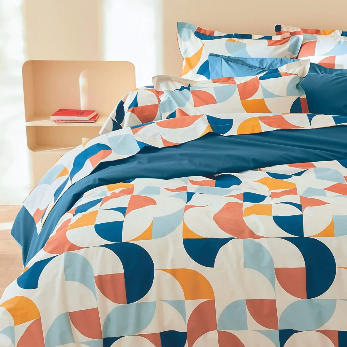 Parure de lit Modulo cobalt - Tradilinge
