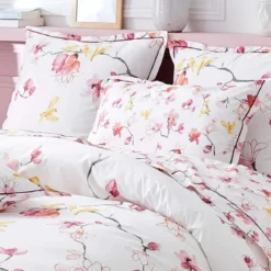 Parure de lit percale Elisa rose - Tradilinge