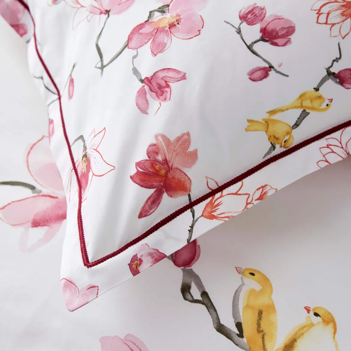Parure de lit percale Elisa rose - Tradilinge