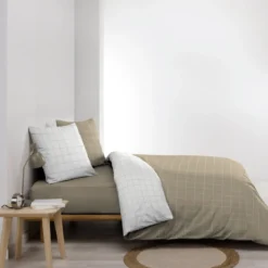 Parure de lit réversible coton carreaux Douceur d'Intérieur Cadria