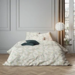 Parure de lit satin greige Terre de nuit Cynor