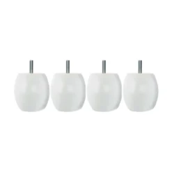 4 pieds boules bois blanc