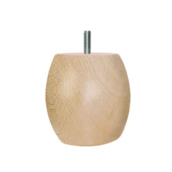 4 pieds boules bois vernis naturel