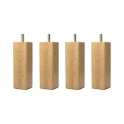 4 pieds carré bois 15 cm