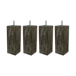 4 pieds carrés bois nature 17 cm