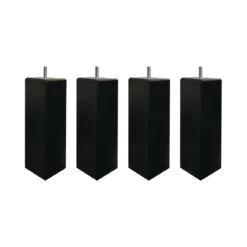 4 pieds carrés bois noir