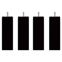4 pieds carrés bois noir