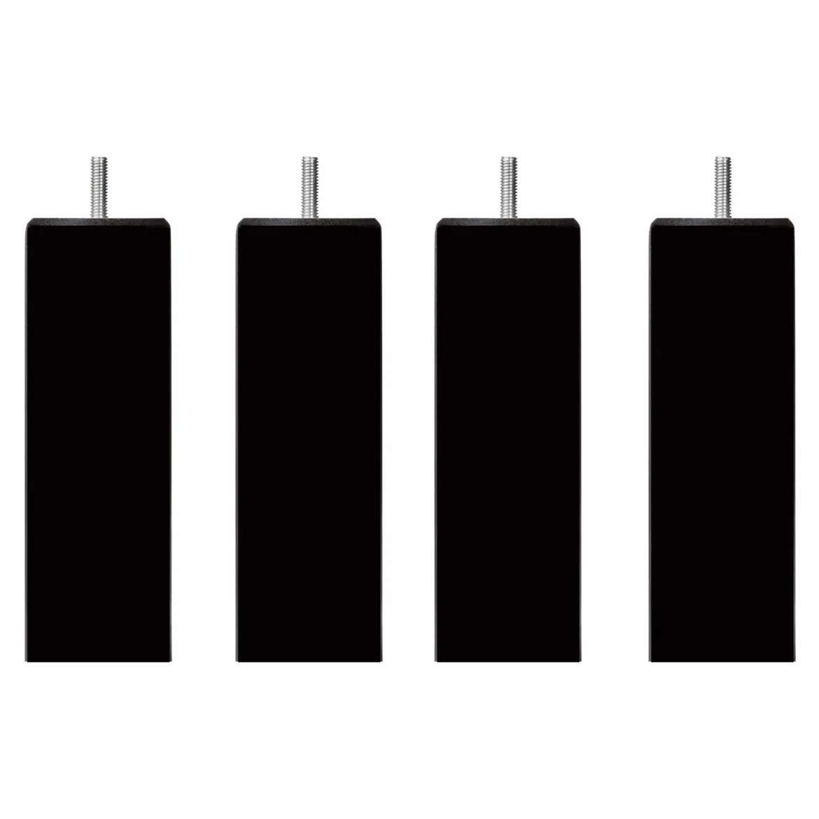 4 pieds carrés bois noir