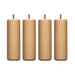 4 pieds cylindriques bois