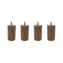 4 pieds cylindriques bois