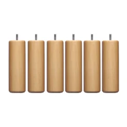 6 pieds cylindriques bois 15 cm