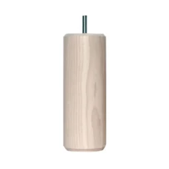 4 pieds cylindriques bois naturel avec veinage frêne blanchi 15 cm