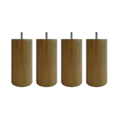4 pieds cylindriques chêne massif