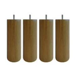 4 pieds cylindriques chêne massif