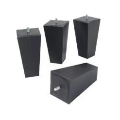 4 pieds fuseau tronqué anthracite 15 cm
