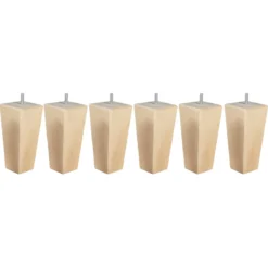 6 pieds fuseau tronqué bois naturel 15 cm