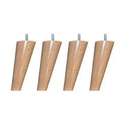 4 pieds scandinaves bois 15 cm