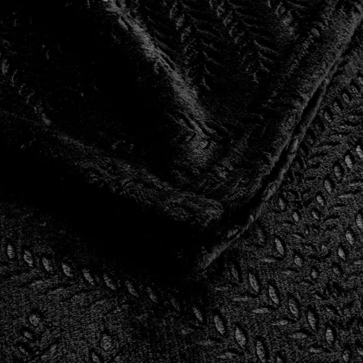Plaid flanelle relief unie Nelia
