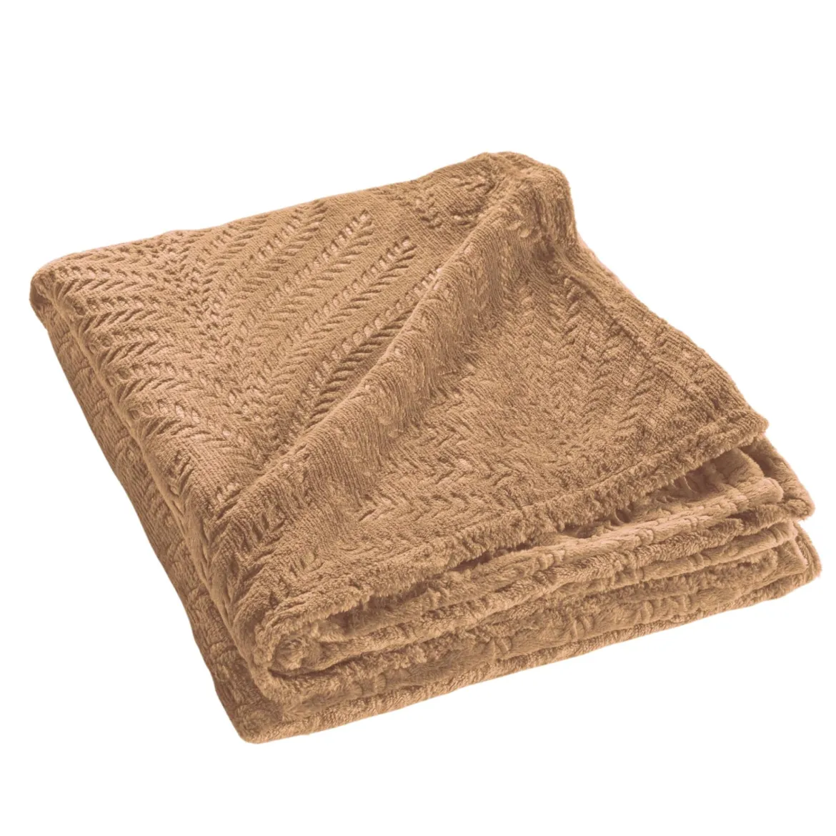 Plaid flanelle relief unie Nelia