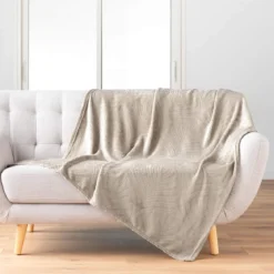 Plaid flanelle relief unie Nelia