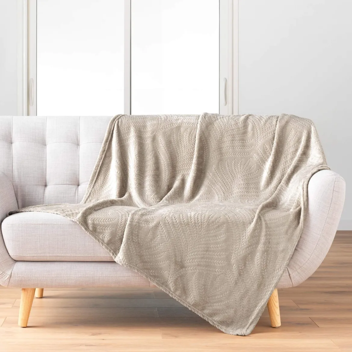 Plaid flanelle relief unie Nelia